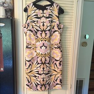 New York & Company Floral Mini Dress - Black, Yellow, Pink